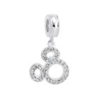 Disney Mickey Mouse Crystal Sterling Silver Charm, Women's, Grey