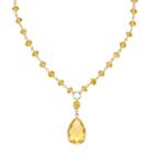 Citrine 14k Gold Teardrop Y Necklace, Women's, Size: 17, Yellow