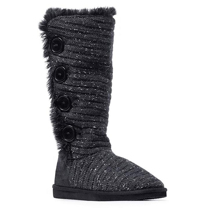 Muk Luks Malena Women's Speckled Boots, Girl's, Size: 7, Black