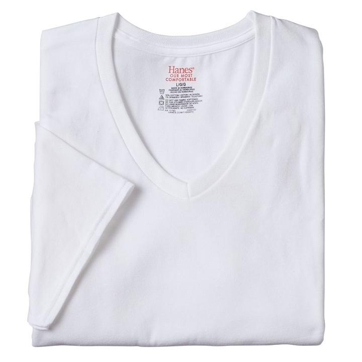 Big & Tall Hanes 4-pack Ultimate Stretch V-neck Tees, Men's, Size: 3xlt, White