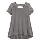 Girls 7-16 & Plus Size Mudd&reg; Lace Keyhole Swing Tee, Size: 12 1/2, Med Grey