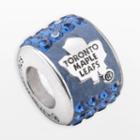 Logoart Toronto Maple Leafs Sterling Silver Crystal Logo Bead - Made With Swarovski Crystals, Women's, Blue