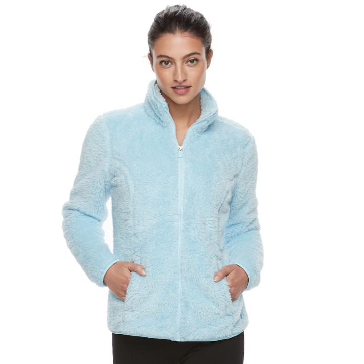 Women's Fila Sport&reg; Sherpa Fleece Zip-up Jacket, Size: Medium, Light Blue