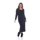 Plus Size White Mark Solid Maxi Dress, Women's, Size: 2xl, Black