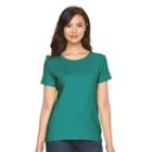 Women's Croft & Barrow&reg; Essential Crewneck Tee, Size: Xl, Turquoise/blue (turq/aqua)