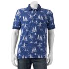 Men's Caribbean Joe Classic-fit Nautical Polo, Size: Xl, Dark Blue