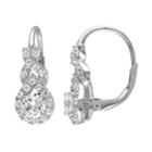 Stella Grace Lab-created White Sapphire Sterling Silver Twist Drop Earrings, Women's