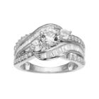 14k White Gold 1 1/2 Carat T.w. Igl Certified Diamond 3-stone Engagement Ring, Women's, Size: 7