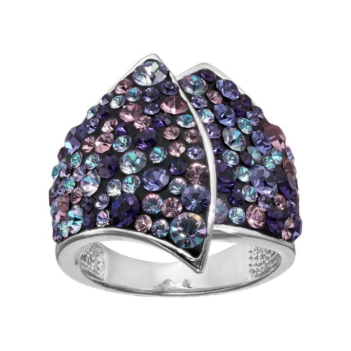 Confetti Crystal Asymmetrical Ring, Women's, Size: 7, Purple