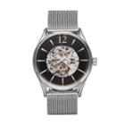 Armitron Men's Stainless Steel Mesh Automatic Skeleton Watch - 20/5237bksv, Grey