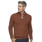 Men's Croft & Barrow&reg; True Comfort Classic-fit Quarter-zip Sweater, Size: Xl, Med Brown
