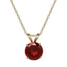 Everlasting Gold Garnet 10k Gold Pendant Necklace, Women's, Red