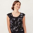 Women's Lc Lauren Conrad Love, Lauren Pleated Top, Size: Small, Oxford