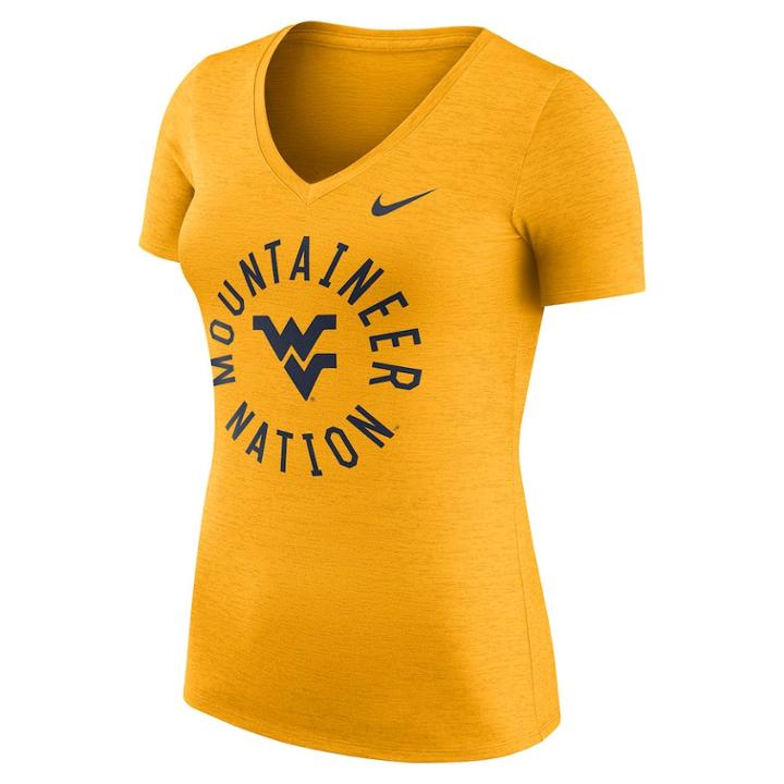 Women's Nike West Virginia Mountaineers Dri-fit Touch Tee, Size: Large, Gold
