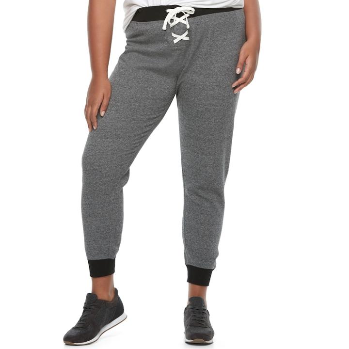 Juniors' Plus Size So&reg; Lace-up Jogger Pants, Teens, Size: 2xl, Dark Grey