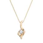 Sirena Collection 14k Gold 1/2-ct. T.w. Round-cut Diamond Solitaire Swirl Pendant, Women's, White