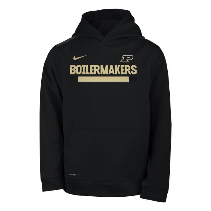 Boys 8-20 Nike Purdue Boilermakers Therma-fit Hoodie, Size: M 10-12, Black