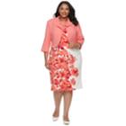 Plus Size Maya Brooke Floral Dress & Jacket Set, Women's, Size: 20 W, Pink