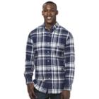 Men's Chaps Flannel Classic-fit Open Check Button-down Shirt, Size: Small, Blue (navy)