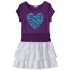 Design 365 Girls 4-6x Sequin Heart Dress, Girl's, Size: 6x Plus, Purple