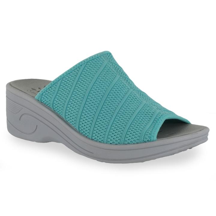 Easy Street Airy Women's Wedges, Size: Medium (7), Turquoise/blue (turq/aqua)