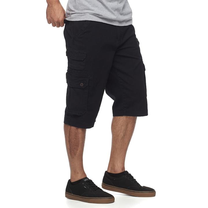 Men's Urban Pipeline&reg; Maxflex Messenger Canvas Shorts, Size: 38, Black