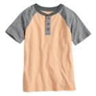 Boys 4-7x Sonoma Goods For Life&trade; Colorblock Raglan Henley, Size: 7x, Lt Orange