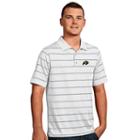 Men's Antigua Colorado Buffaloes Deluxe Striped Desert Dry Xtra-lite Performance Polo, Size: Medium, Natural