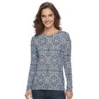 Women's Croft & Barrow&reg; Classic Crewneck Tee, Size: Medium, Brt Blue