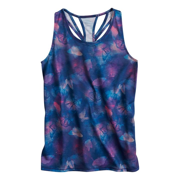 Girls 7-16 So&reg; Easy Back Cutout Performance Tank Top, Size: 10, Dark Blue