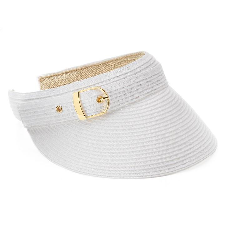 Sonoma Goods For Life&trade; Woven Straw Buckle Visor, Women's, White