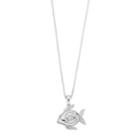 Sterling Silver 1/10 Carat T.w. Diamond Fish Pendant Necklace, Women's, Size: 18, White