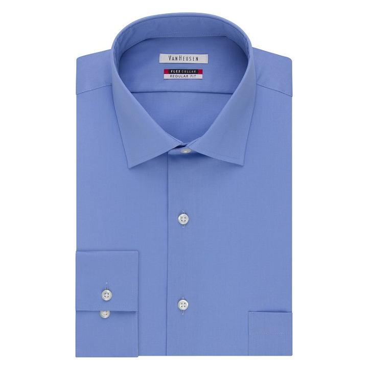 Men's Van Heusen Flex Collar Classic-fit Dress Shirt, Size: 18.5 36/37, Brt Blue