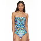 Women's Apt. 9&reg; Mesh Halter One-piece Swimsuit, Size: Xl, Ovrfl Oth