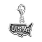 Personal Charm Sterling Silver Usa Map Charm, Women's