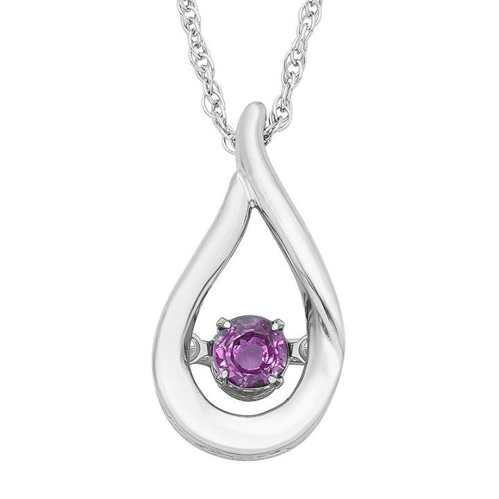 Sterling Silver Amethyst Teardrop Pendant Necklace, Women's, Size: 18, Purple