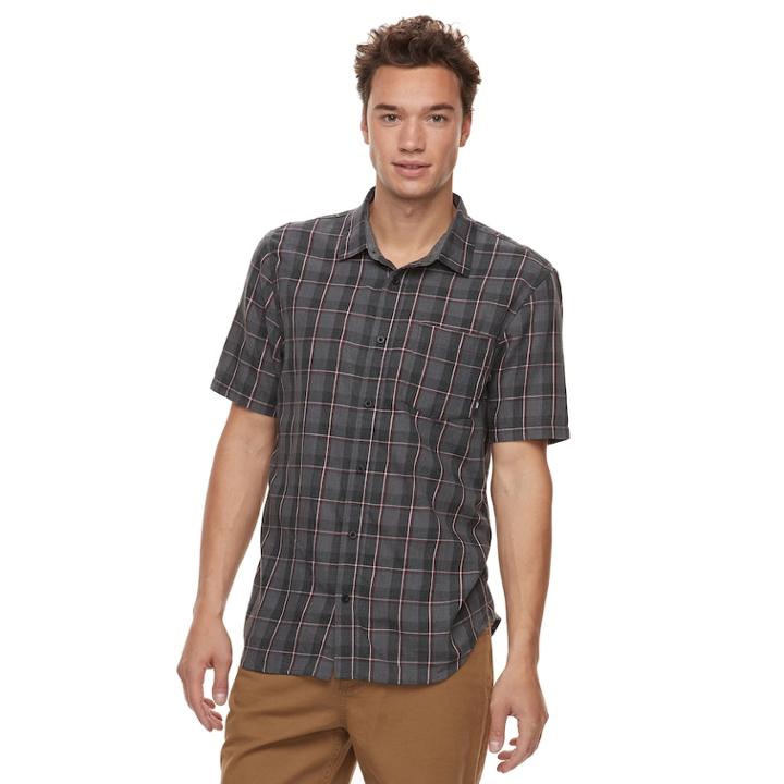 Men's Vans Worlder Button-down Shirt, Size: Small, Black