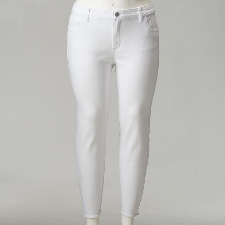 Plus Size Simply Vera Vera Wang Slimming Skinny Jeans, Women's, Size: 18w Short, White