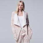 Women's Simply Vera Vera Wang Pajamas: Plush Party Fleece Long Sleeve Wrap, Size: Xs, Natural