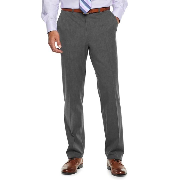 Men's Chaps Performance Series Classic-fit 4-way Stretch Suit Pants, Size: 32x32, Grey