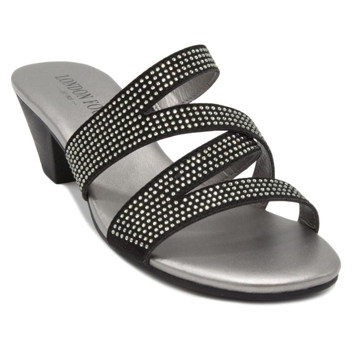 London Fog Novello Women's High Heel Sandals, Size: Medium (8), Black