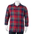 Sonoma Goods For Life, Big & Tall &trade; Classic-fit Plaid Button-down Shirt, Men's, Size: Xl Tall, Red