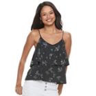 Juniors' Mudd&reg; Tiered Flutter Tank, Girl's, Size: Xl, Black
