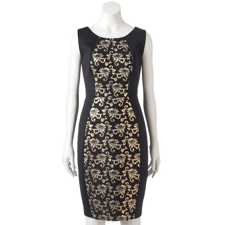 Women's Jax Floral Panel Sheath Dress, Size: 14, Yellow Oth