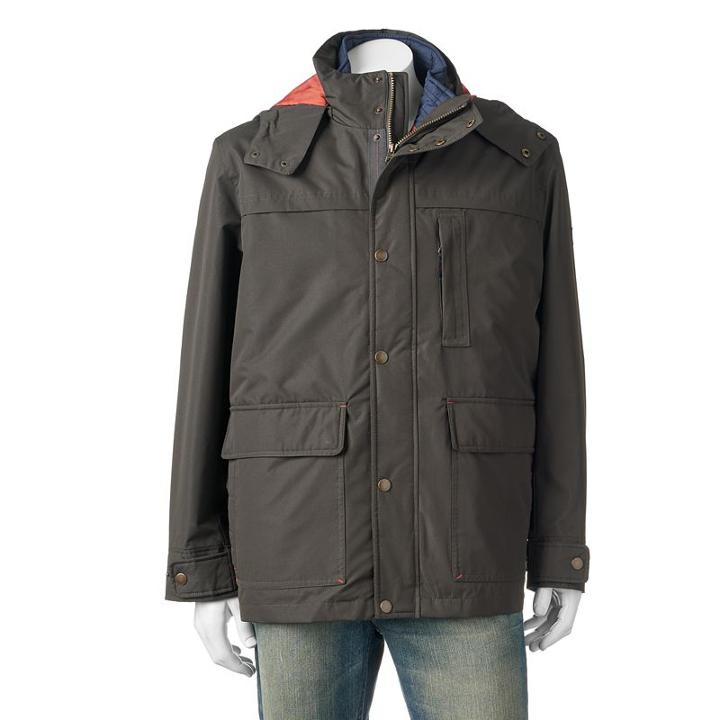 Men's Towne 3-in-1 Hooded Parka, Size: Medium, Med Green