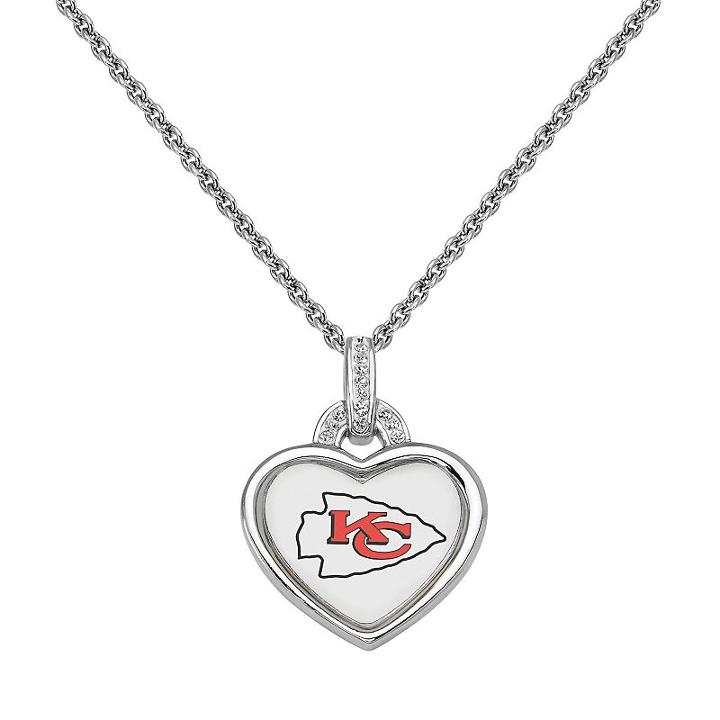 Kansas City Chiefs Heart Pendant Necklace, Women's, Size: 18, White