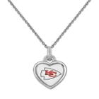 Kansas City Chiefs Heart Pendant Necklace, Women's, Size: 18, White