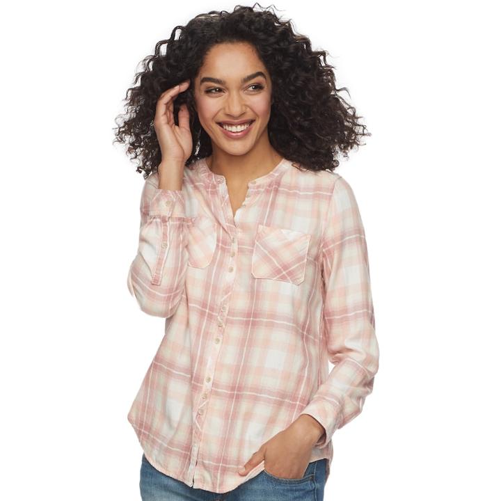 Women's Sonoma Goods For Life&trade; Pocket Blouse, Size: Xl, Light Pink