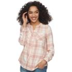 Women's Sonoma Goods For Life&trade; Pocket Blouse, Size: Xl, Light Pink