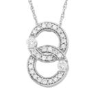 10k White Gold 1/5 Carat T.w. Diamond 2-stone Pendant Necklace, Women's, Size: 18